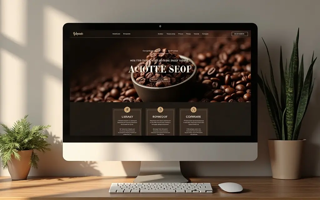 The Northwind Roasters sample site on a designer's desk